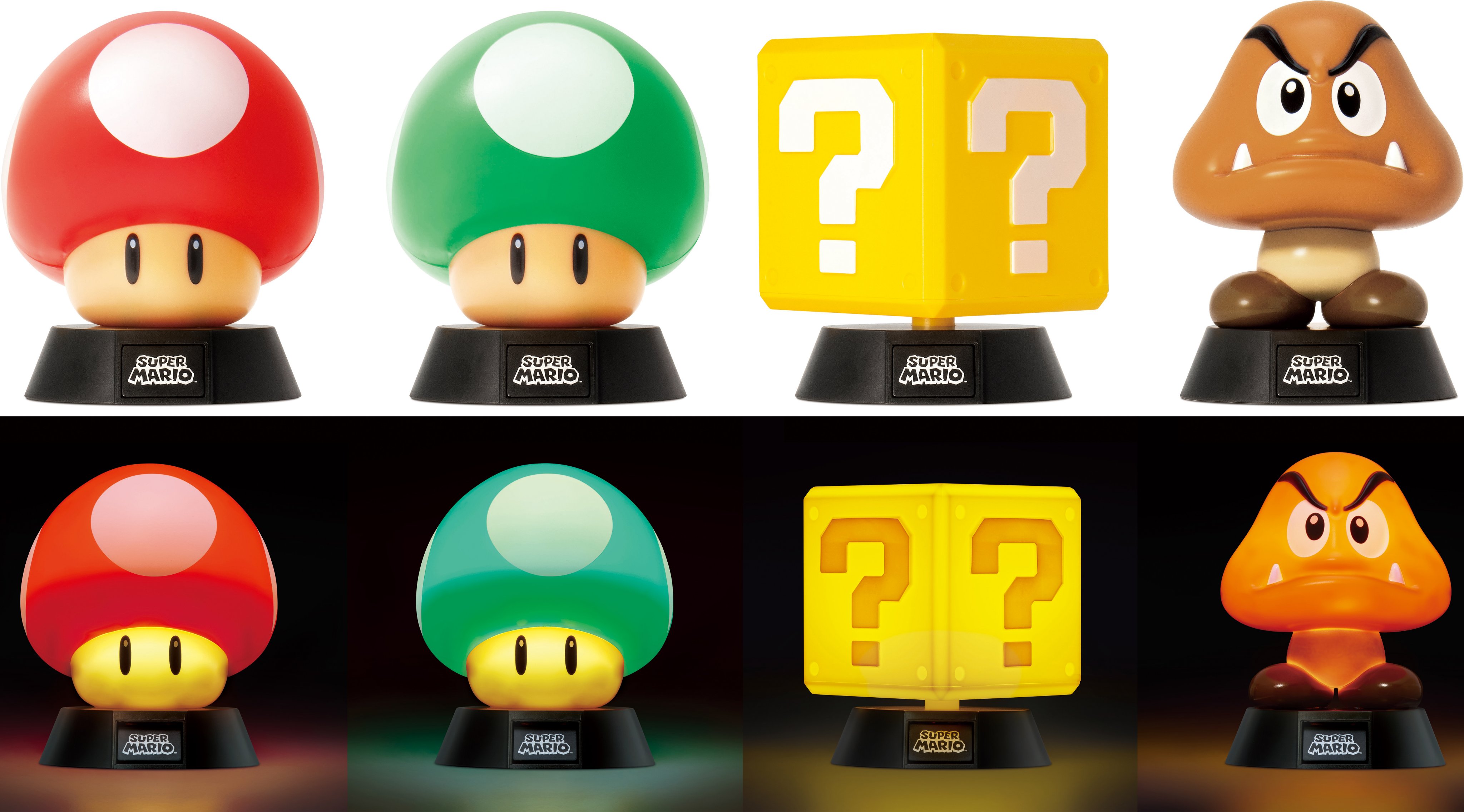 Twitter 上的 ホビーリンク ジャパン Hlj 任天堂より スーパーマリオ キャラクターライト スーパーキノコ 1upキノコ ハテナブロック クリボー 11月発売 コンパクトな手のひらサイズ卓上ライト デスクや枕元の明かりとして 又インテリアとして色々なシーンで