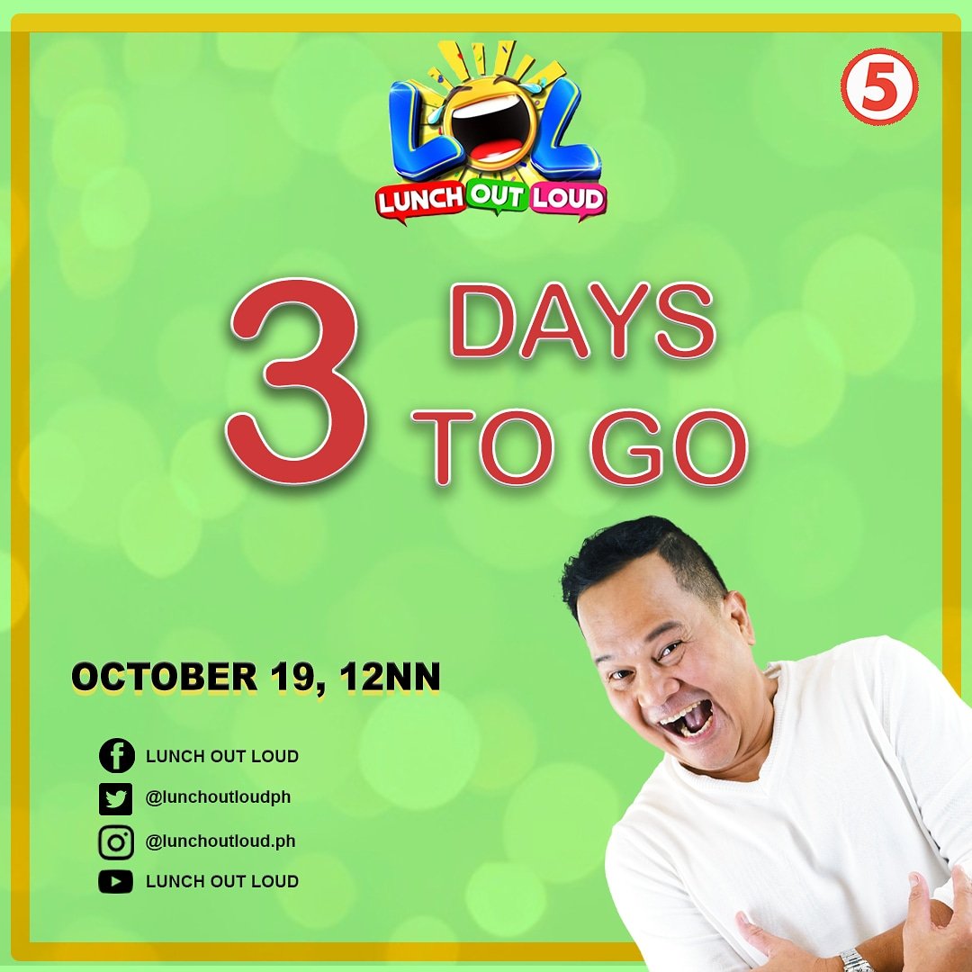 Excited ka na ba sa LUNCH OUT LOUD! Don't forget to watch... Malapit na guyzz, 3 araw na lang ohh!

#LunchOutLoudOnTV5 
#BrightlightProductionsOnTV5 
#TV5BiggerBetterBERmonths