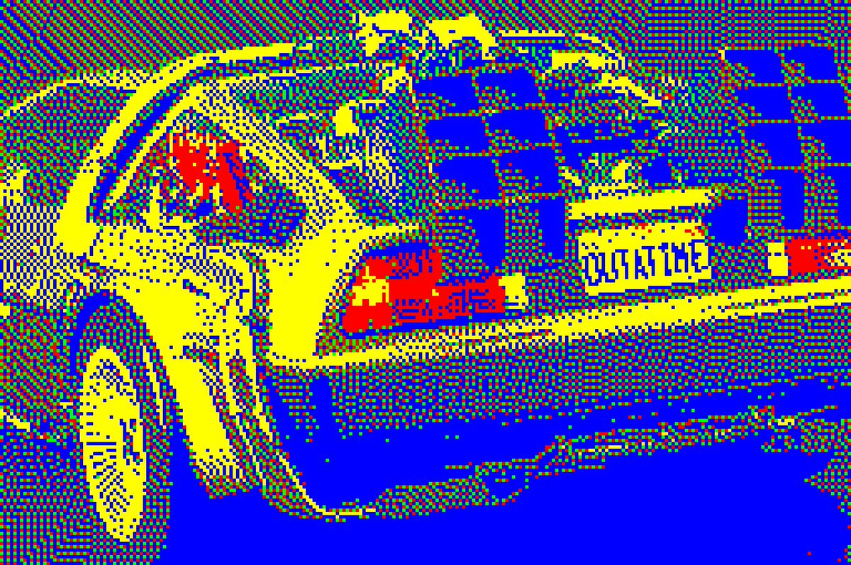 The  #Dragon32 in pmode3 gave the better image, but not a good image - same res as the Speccy but only 4 colours, and 4 odd ones at that. The outlier 8-bit machines were not on my radar as a kid, and I really only read about the Speccy, C64 and Amstrad in the magazines.