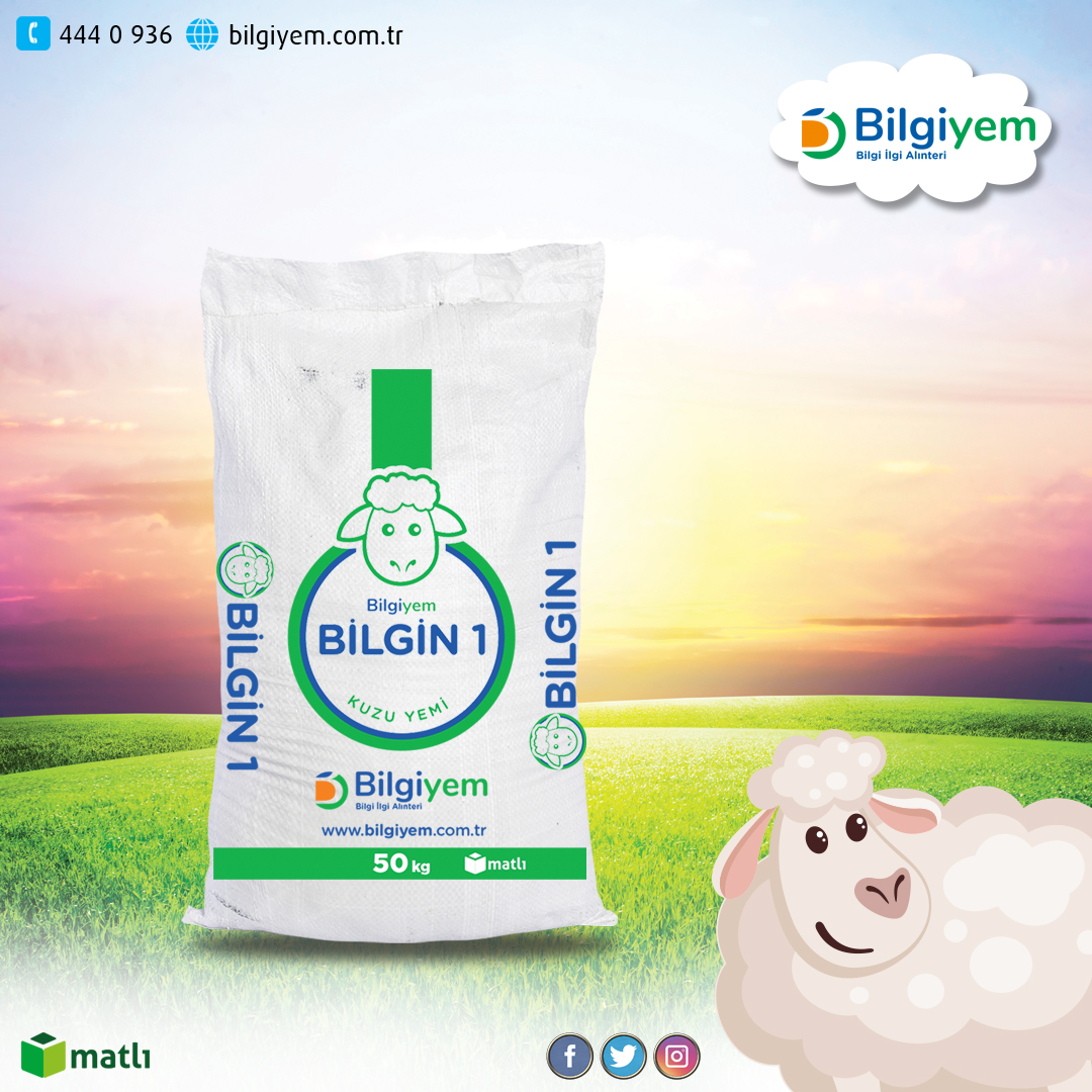 ⁣⁣___BİLGİN 1___
☑Bilgin 1 kuzu yemi; süt emen kuzuların beslenmesinde kullanmak için üretildi.
☑Kaliteli protein ve yüksek enerjisi ile kuzularınızda süratli gelişim sağlar.
☎Danışma hattımız 444 0 936⠀⠀
📱WhatsApp hattımız 0530 030 16 16⠀⠀
🌐bilgiyem.com.tr⠀