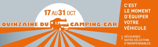Pendant LA QUINZAINE DU CAMPING-CAR, du 17 au 31 octobre 2020, surveillez notre site de vente en ligne d’accessoires destinea-accessoires.com. De nombreuses promotions vous y attendront pour équiper votre véhicule de loisirs.