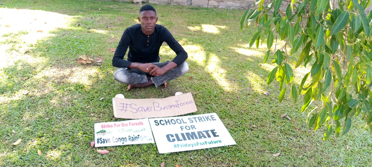 School strike for climate change
Week : 26 #ClimateStrike 🌍 together with <a href="/GretaThunberg/">Greta Thunberg</a>
and #FridaysForFuture 

Week : 38 #SaveCongoRainforest🌳
Day : 8 #SaveBugomaForest🌳
@vanessa_vash,<a href="/Fridays4future/">Fridays For Future</a>
 #FaceTheClimateEmergency