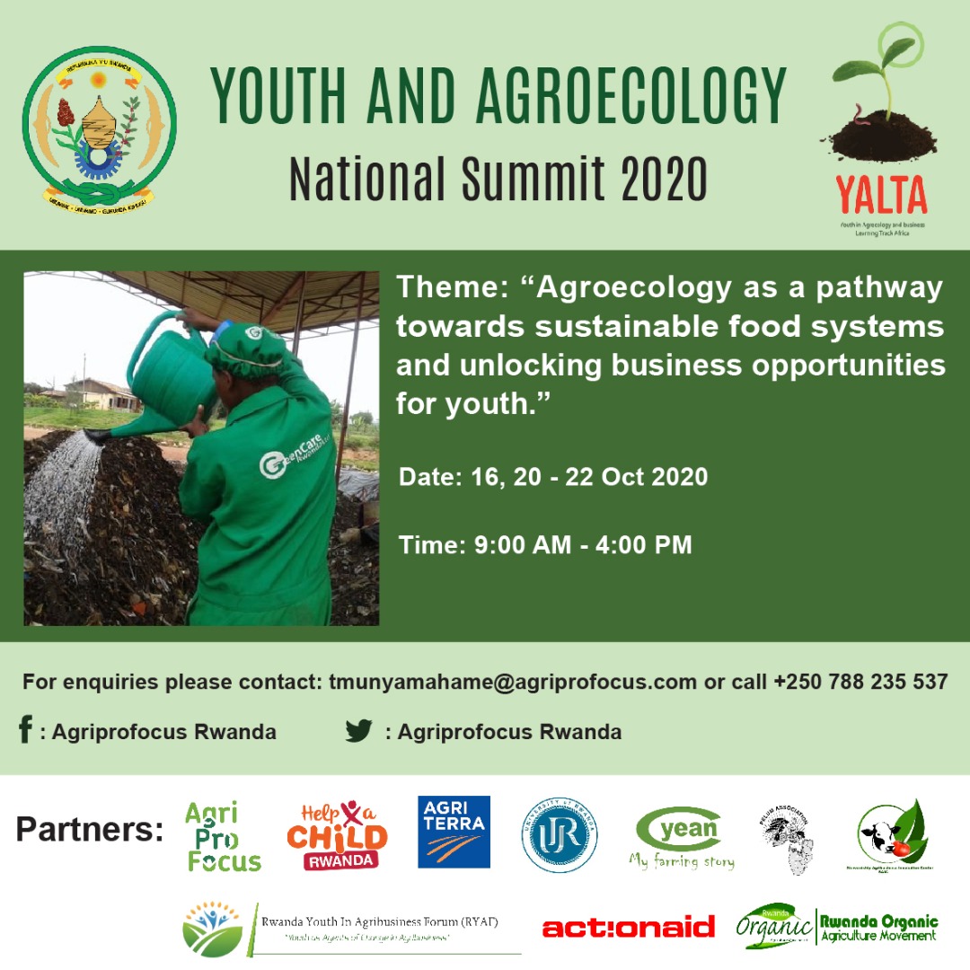JMukundente's tweet photo. Today, #AgriProfocus in collaboration with different patterns @ryaf_agribiz @YEAN_Rwanda
.. is hosting a 4 day #agroecologysummit
Theme: "Agroecology as a pathway towards sustainable food systems and unlocking business opportunities for youth"#food #AgroecologySummitRw #RwOT https://t.co/YtJlp59k6p