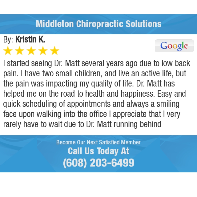 drmattkingston's tweet photo. 5 Star: Kristin K. "I started seeing Dr. Matt several years ago due to low back pain. I have two small..." https://t.co/wMa5zid3MZ https://t.co/hsugRgoAoT