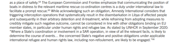 Indeed, we raised this point in the reports we sent to Frontex, also quoting the position recently taken by  @UNHCRLibya: 7/
