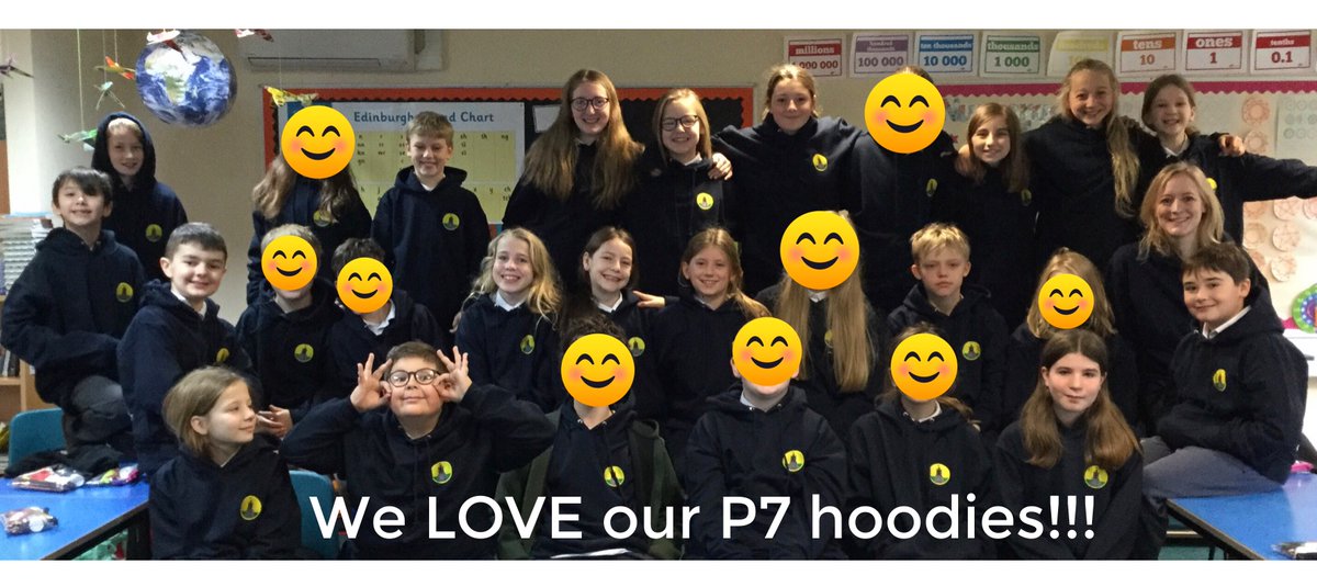 WardiePS's tweet photo. #wardiep7 #Superlogo Our P7s are so happy to have received their smart new hoodies! Thank you so much to everyone that made this happen so quickly 😁😁😁 https://t.co/SIgGHgM350