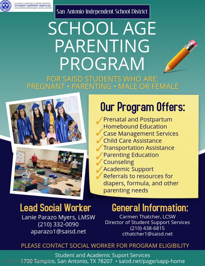SAISD School Age Parenting Program tweet media
