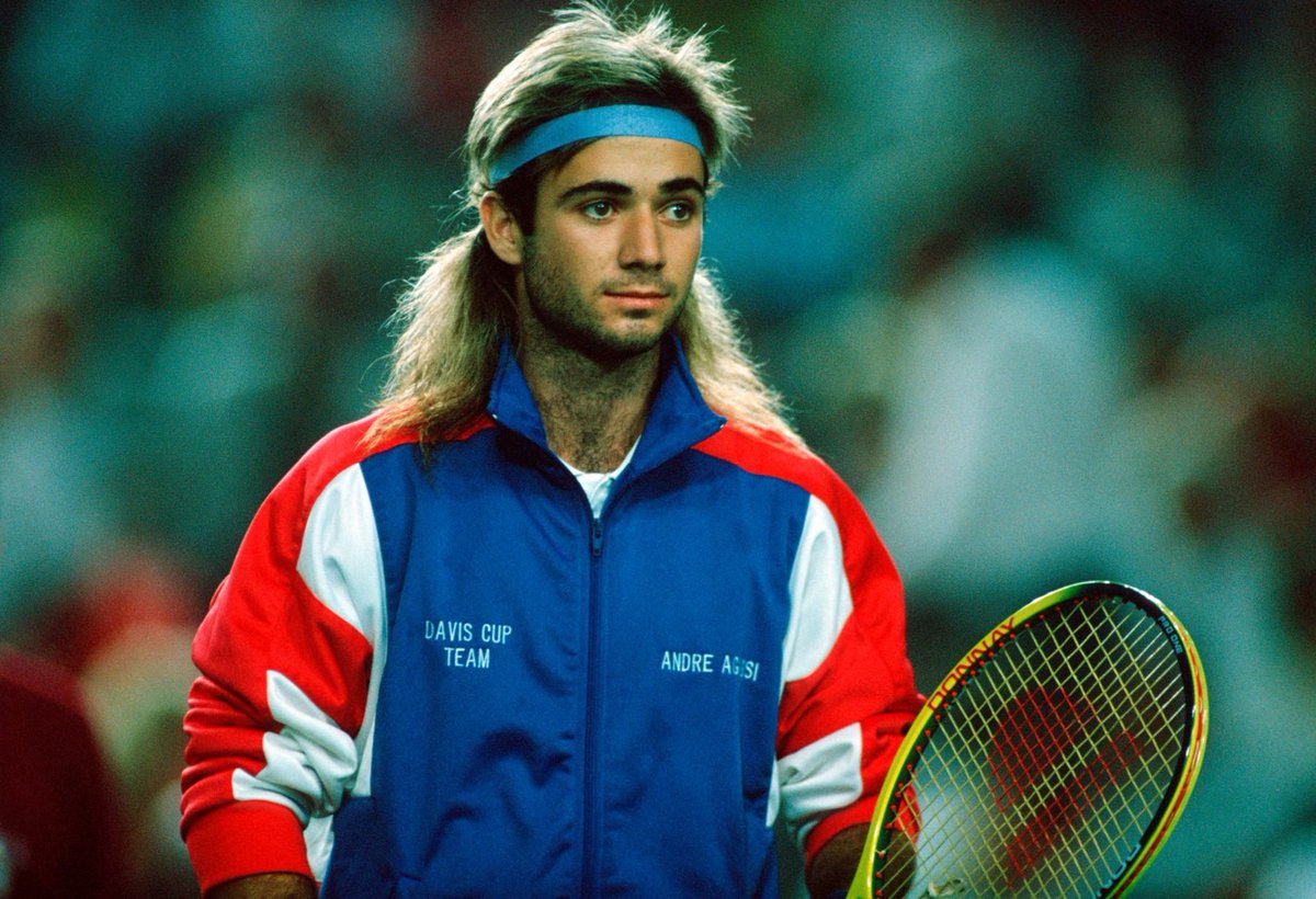 My 2nd fave: Andre AgassiAgassi attempted 44 nonclay slams, same as Nadal. In these attempts, Agassi won as many of these titles as Nadal (7), reached 3 fewer finals (12), the same amount of semifinals (21), and a quarterfinal less (27), for a win rate of 82.4% (Nadal, 83.1%).