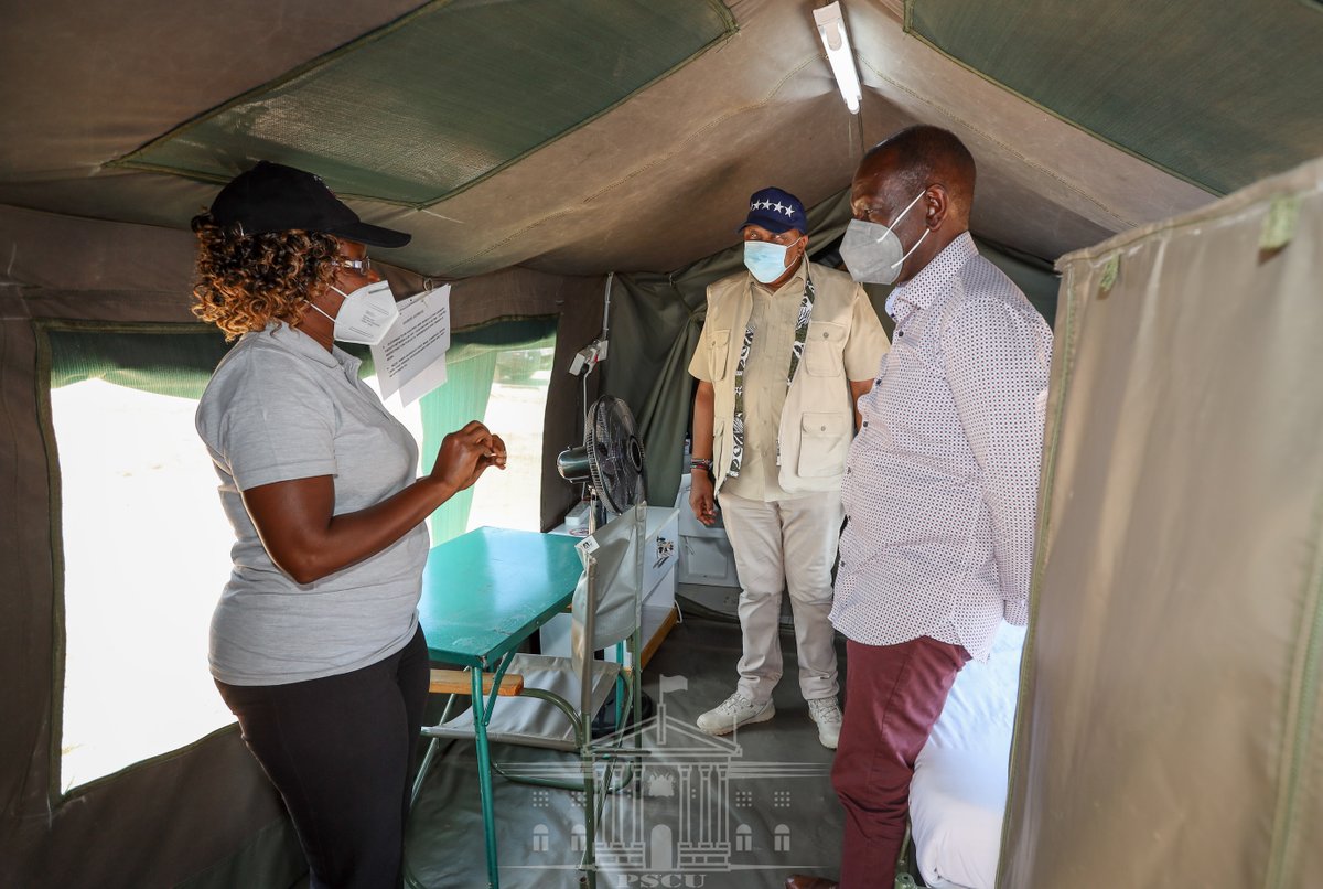 The President tours Camp Bravo detachment at the KWS Law Enforcement Academy in Manyani, Taita Taveta County and plants a commemorative tree.