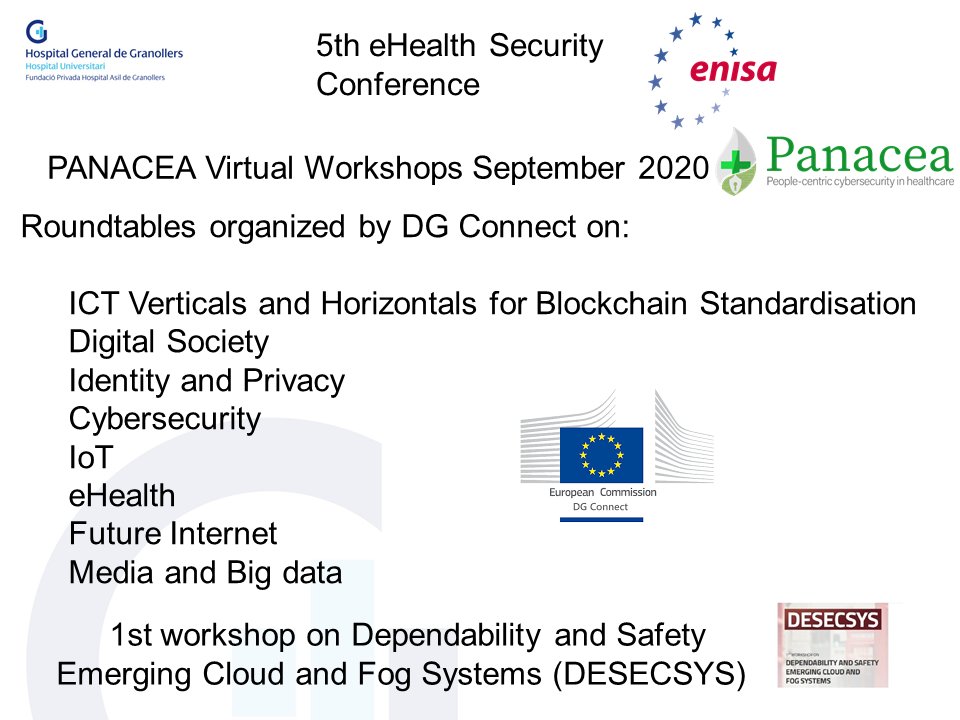 <a href="/hggranollers/">Hospital General de Granollers</a> we have and will participate in several workshops on "Cibersecurity and Healthcare“ organized by many entities and project consortiums
<a href="/H2020Secondo/">H2020 SECONDO</a> <a href="/H2020Panacea/">PANACEAresearch</a> <a href="/enisa_eu/">ENISA</a> <a href="/FutureTPM_H2020/">FutureTPM_H2020</a> <a href="/CUREX_H2020/">CUREX</a> <a href="/SecureHospitals/">SecureHospitals.eu</a> <a href="/EU_Commission/">European Commission</a> <a href="/EU_H2020/">Horizon 2020</a> #research #innovation