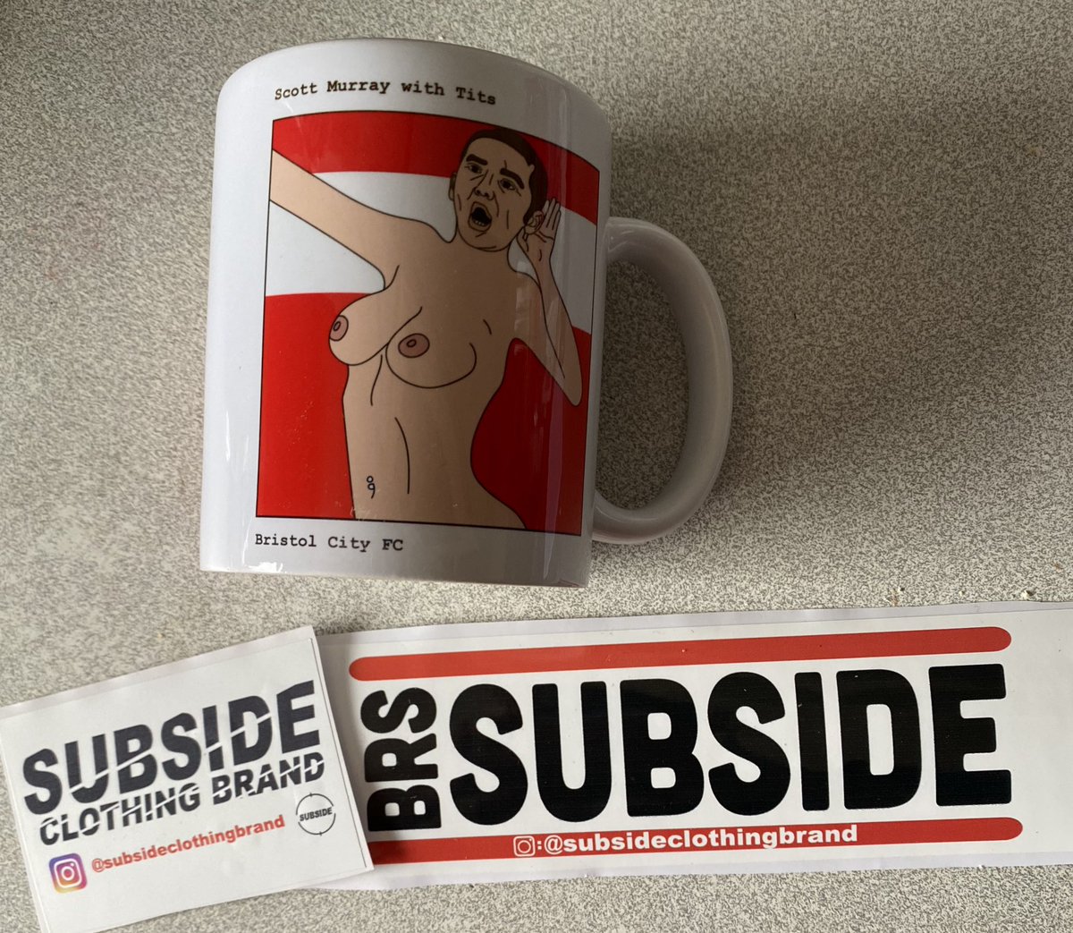 subsideclothing's tweet photo. New work mug has arrived 😍😂@Scotty_Murray @footballerswith https://t.co/86Hc29pYOz