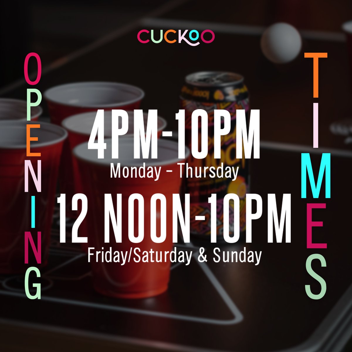 If you're not already aware of our opening times then check them out below and come party with us this weekend 😎

Visit our website to book your next night out with us - Walk in's also welcome: cuckooleeds.co.uk 📲

#Cuckoo #Leeds #CallLane #drinks #party #music