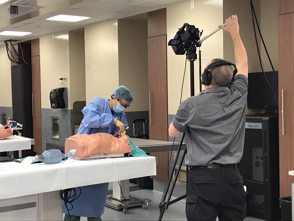 mcgillsim's tweet photo. Trauma staff from the MGH @cusm_muhc were filming at @mcgillsim today for a virtual Injury Prevention Program. @mcgillu trauma fellow @atif_jastaniah performed various procedures on task trainers. @CodeVie_Life https://t.co/ZywsKbRFt3