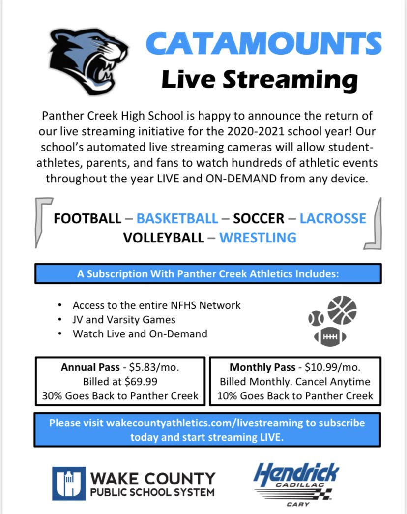 🚨 PC athletics community can view games even if not able to attend!! A portion of costs goes directly back to the school! See info below 👇