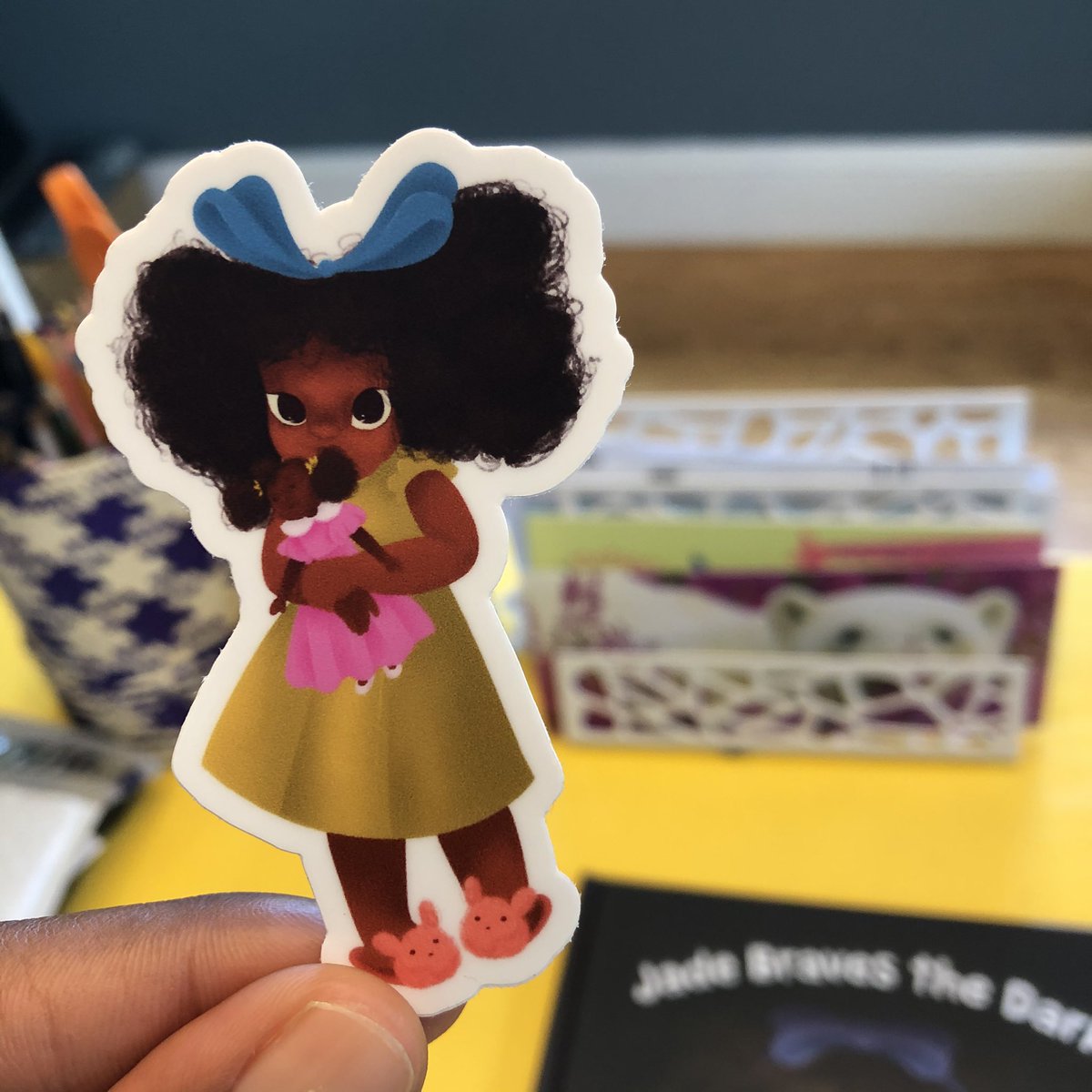 ValdeneMark's tweet photo. @stickermule I like free money so I'm here 😅. Plus I’d like to get more of these cute stickers of the character from my children’s book. https://t.co/s6BfTM228v