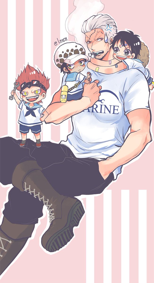 L E A F Daddy Day Care ルフィ ロー キッド スモーカー Onepiece Onepieceart Fanart T Co Nowmwlvwwl Twitter