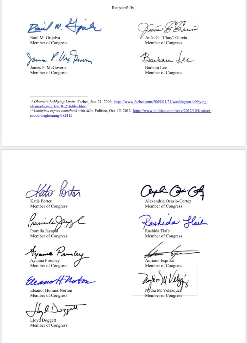 Here’s the full list of members of congress who signed and the 39 progressive groups which include CWA,  @IndivisibleTeam,  @OurRevolution, PCCC