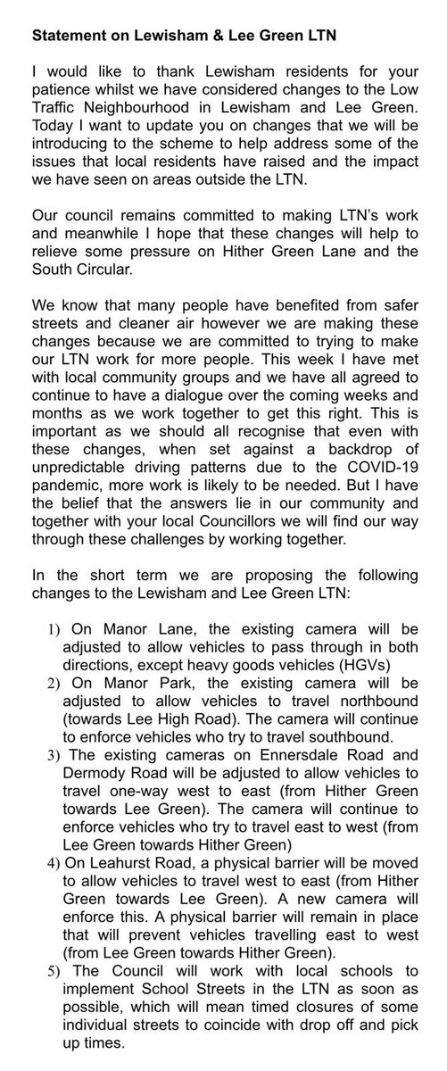 damienegan's tweet image. Today we are announcing changes we will be making to the Lewisham &amp;amp; Lee Green LTN to help address some of the issues local residents have raised and from impact we have seen on areas outside the LTN.

For more info and a detailed map of the changes visit: lewisham.gov.uk/articles/news/…