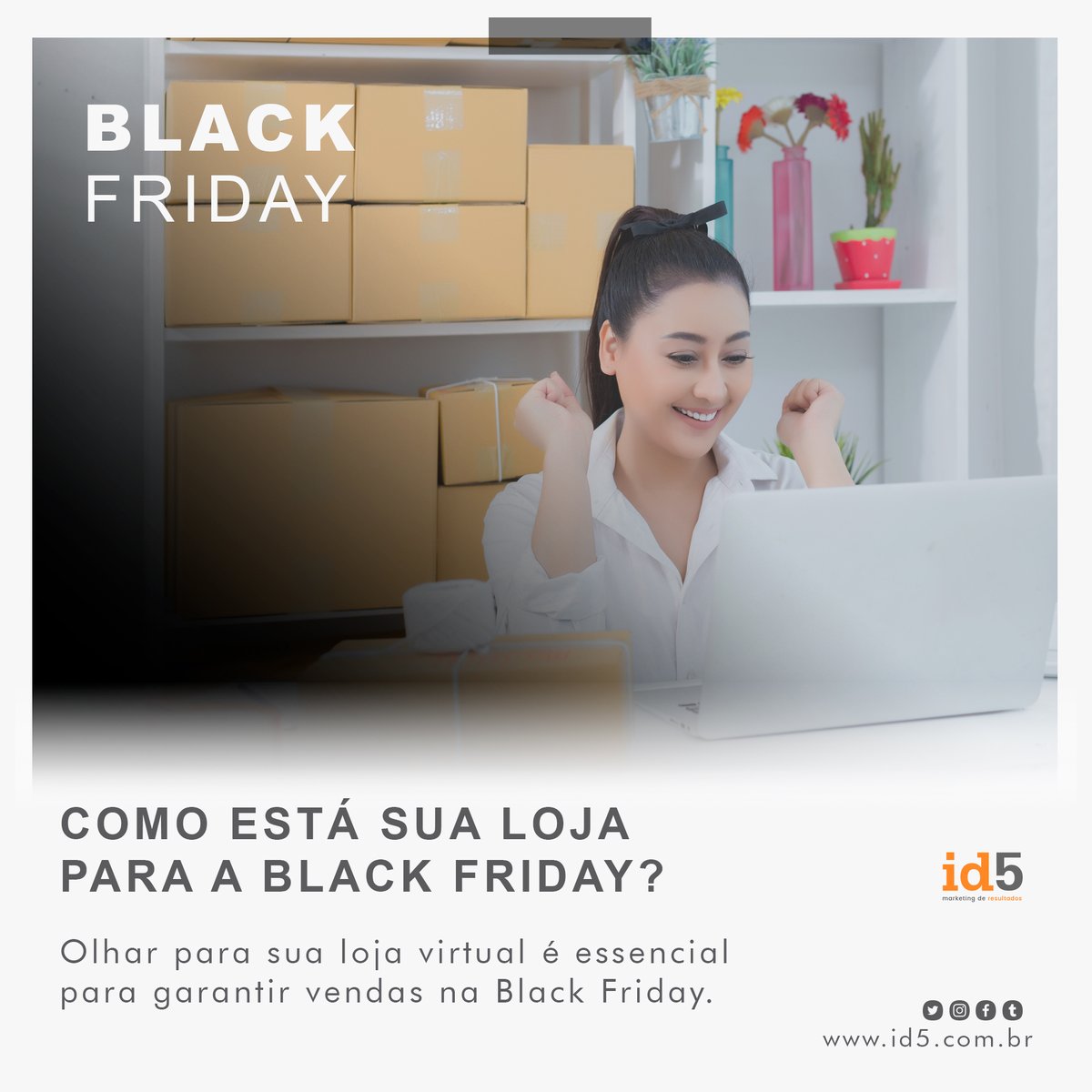 id5web's tweet image. São inúmeras análises para se fazer agora, e possíveis de mudar. Pois, uma loja com todos esses problemas, não passa confiança e faz com que o cliente desista da compra por mais que a oferta seja muito tentadora.
Prepare-se para a Black Friday!