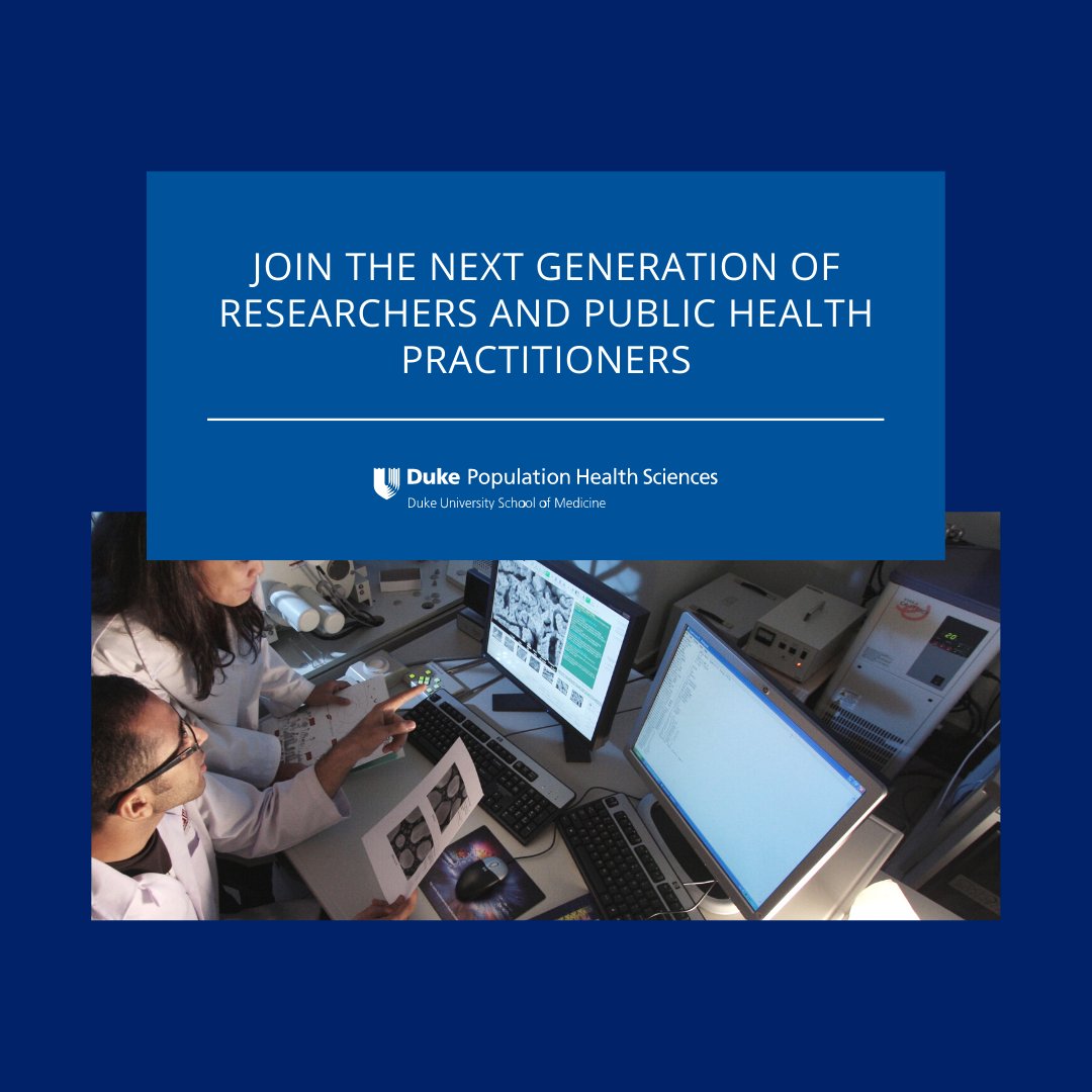 Duke Department of Population Health Sciences (@duke_pophealth) on Twitter photo With a career-focused #mastersdegree in Population Health Sciences from <a href="/DukeU/">Duke University</a> <a href="/DukeMedSchool/">Duke University School of Medicine</a>, you'll be primed to make an impact in #publichealth. Learn more: bit.ly/2FdWroE With a career-focused #mastersdegree in Population Health Sciences from <a href="/DukeU/">Duke University</a> <a href="/DukeMedSchool/">Duke University School of Medicine</a>, you'll be primed to make an impact in #publichealth. Learn more: bit.ly/2FdWroE