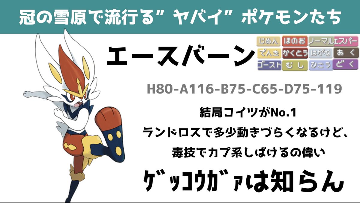 やました ７世代エアプが冠の雪原環境で強そうなポケモンを探してきました