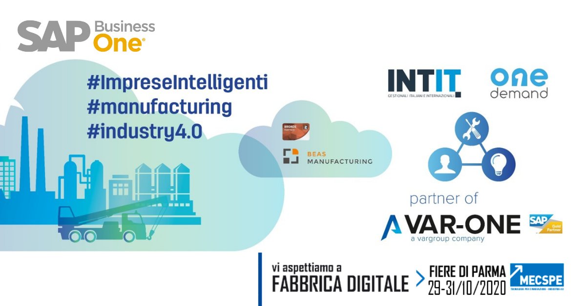 VarOneSAP's tweet image. #MECSPE2020 C'è e si conferma a Parma dal 29 al 31 ottobre 2020
Il più grande appuntamento dedicato alle innovazioni per l’industria manifatturiera, quest'anno con la presenza di due importanti partner del nostro network: @INTITsrl e #OneDemand 
var-one.it/eventi/mecspe-…