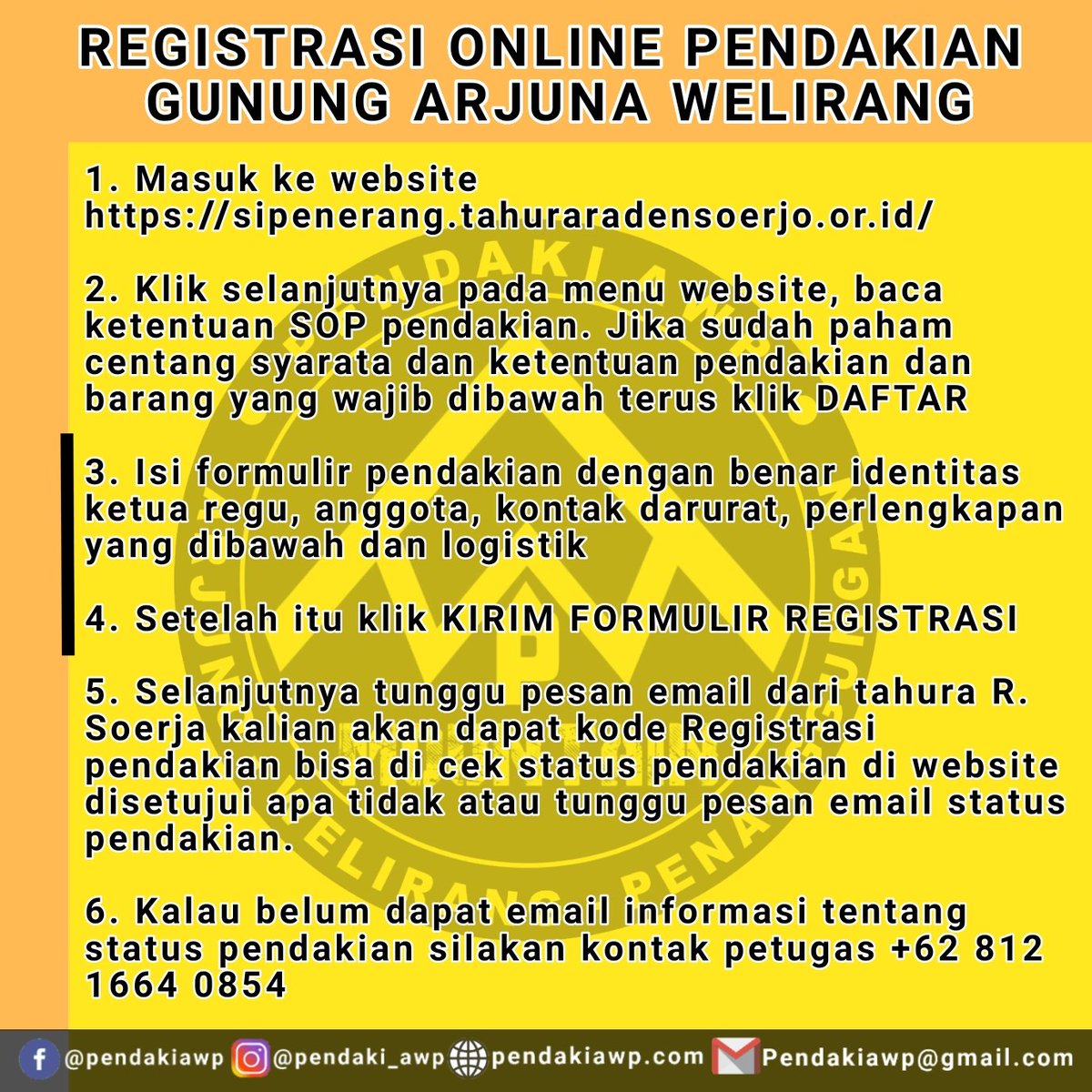pendaki_awp's tweet photo. Cara registrasi online dan peraturan pendakian gunung arjuno welirang
#pendakiawp
#arjunowelirang https://t.co/cm5VxZXm4t