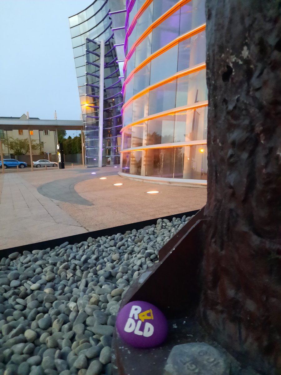 Thank you @ChchArtGallery Christchurch Art Gallery NZ for lighting up for Developmental Language Disorder Awareness Day!!  and <a href="/seamarysea/">Mary Sea</a> for asking 💛💜 #RADLDCam #DLDSeeMe #DevLangDis