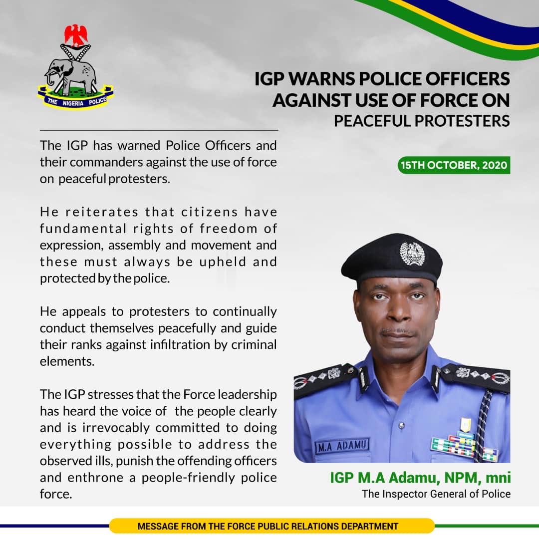 This morning, I saw this issued by the IG of  @PoliceNG and just had to do this Thread. Imagine! Something so simple that the IG should have done 8days ago and averted the maiming and killing of young  #EndSARS   protesters is only now important to him. It grates one’s spirit.