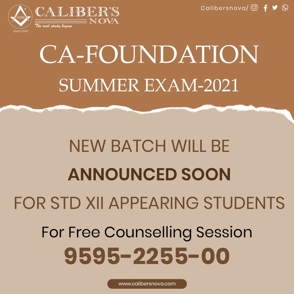 caliber_nova's tweet photo. *CA-Foundation For Summer-2021* New batch will be Announced soon. 

#Calibersnova #commerceclasses #cacoaching #caexams #catution #caclasses #coachingclasses #pankajagrawal #rahulrai #musabsaleemansari  #mahal #nagpur #Maharashtra #commercehub #commercelife #commercestudent https://t.co/ekIRmbWrqF