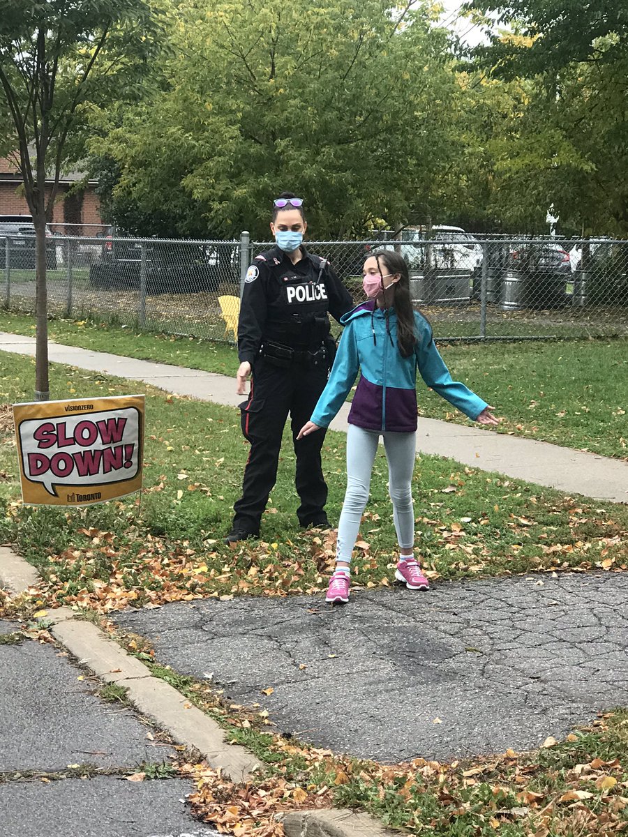 Our safety patrollers are almost ready to take to the street. Thank you Officer Julie and Officer Leanna for your leadership as guidance. #streetsafety #pedestriansafety #torontopolice #CAA