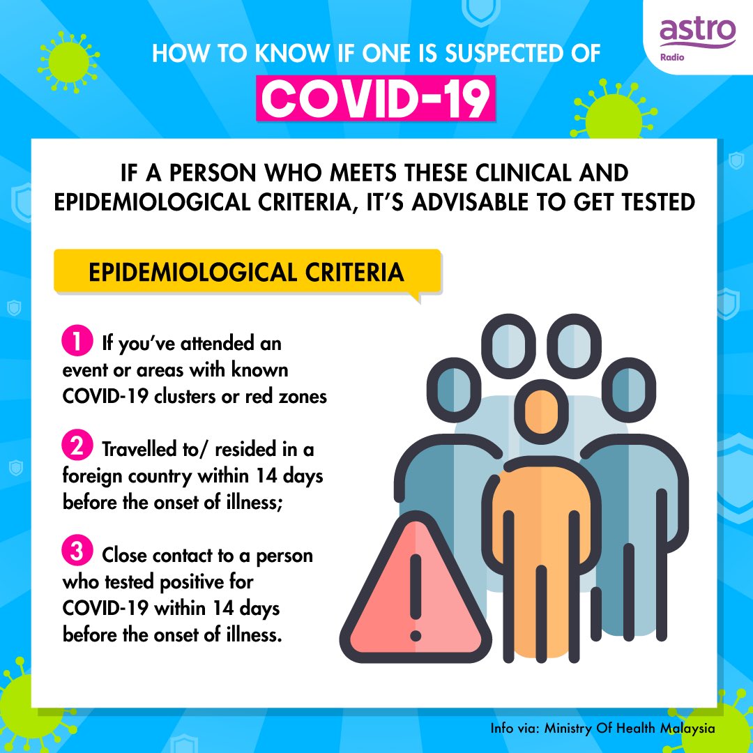 hitzdotmy's tweet photo. Here are some signs to look out for if one is suspected of COVID-19.

Stay safe, stay at home if you can and practise good physical distancing and hygiene standards. #WeAreFrontliners #hitznews https://t.co/hHtU1xJs4m