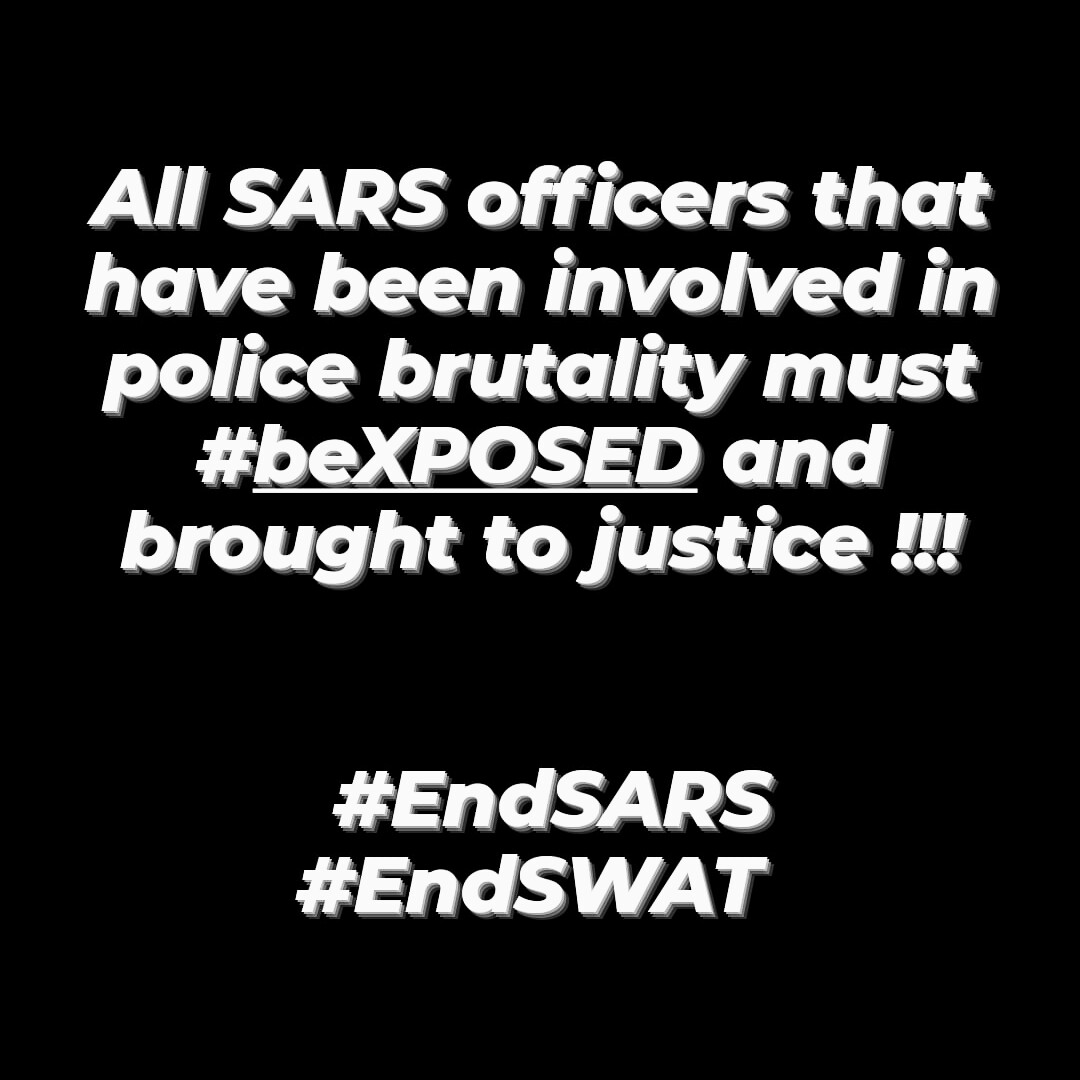 xposedofficial_'s tweet photo. They must #beXPOSED ✊🏾🇳🇬
#EndSARS #EndSWAT https://t.co/sC08TRFfhg