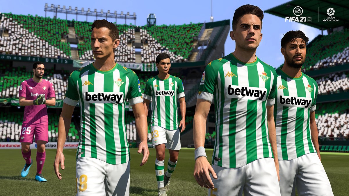 RealBetis's tweet photo. ¿Preparados para jugar con el #RealBetis? 🎮🔥
 
¡Ya está a la venta #FIFA21! 🛒👉 https://t.co/9rh2XxQmzX

¡@EASPORTSFIFA lo celebra sorteando la camiseta y la bufanda de nuestro equipo! 🔮👕🆒

¡Sigue a @LaLiga y haz RT para participar! 🎁😉

#WinAsOne #WalkoutsLaLiga https://t.co/me8kCyXWA9