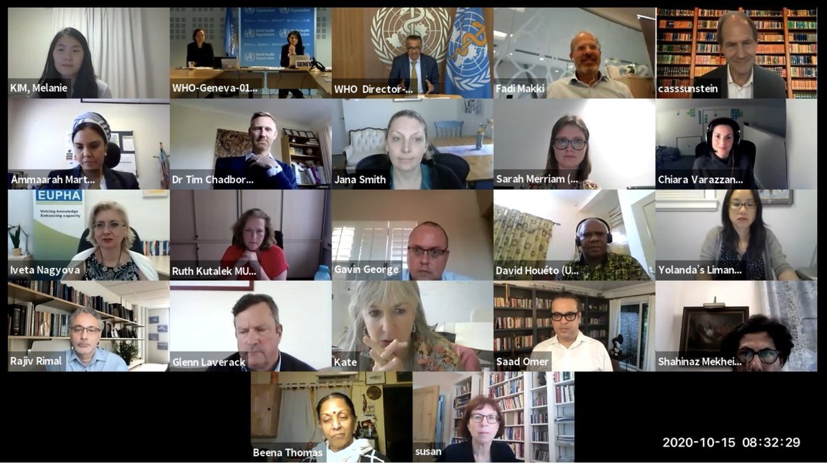 Glad to speak with the @WHO Technical Advisory Group on #BehaviouralInsights & Sciences to discuss #vaccine acceptance & uptake in the context of #COVID19. We are committed to ensuring behavioural science is at the heart of all of our work.