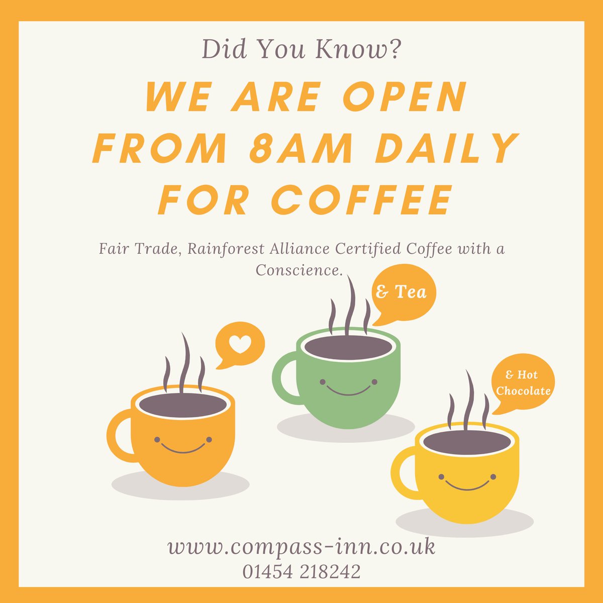 CompassInn's tweet photo. Fed up with being stuck at home? Meet your friends &amp; colleagues for a coffee in a relaxing, spacious and safe environment. https://t.co/FGDomxm1i5