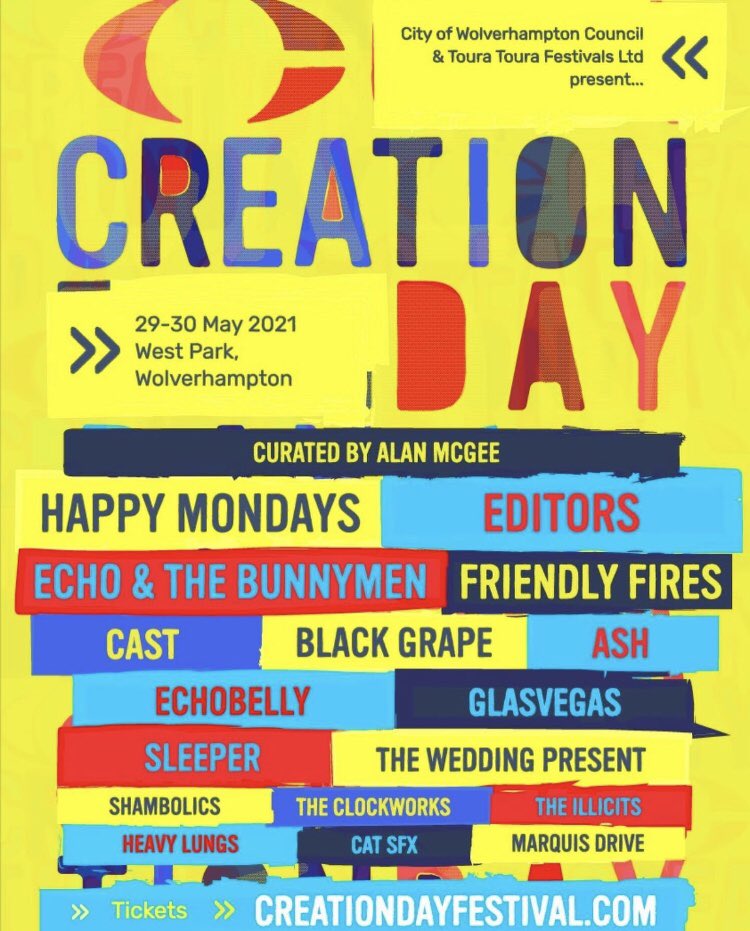 SnakeOilMusic_N's tweet photo. This looks mint @creation23label have announced their very own brand new 2 Festival over Bank Holiday Weekend on the 29th & 30th May 2021 at West Park Wolverhampton.
Tickets available here -
https://t.co/v2nsa7qJ0b
#alanmcgee #creationrecords #creation23
👊👌🔥🐍 https://t.co/lDGHJ5nWHI