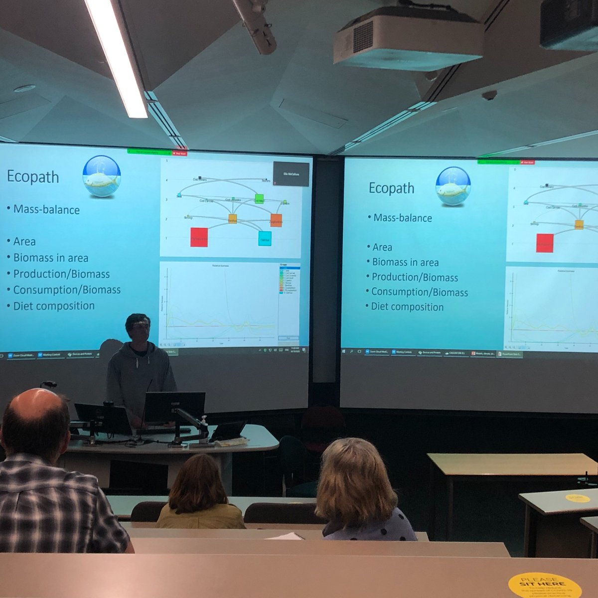 MEEMLab_NZ's tweet photo. #MSc student @CallumL00ng is planning to model the effects of #climatechange on the food webs of #Fiorland #NationalPark's unique marine ecosystems.  Great talk Callum, can't wait to see what you find out! https://t.co/lHIdKDP5UI