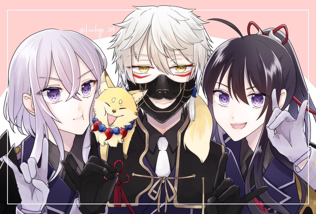 刀剣乱舞 鳴狐の極ずおばみサンドでこんこんこん 君影のイラスト