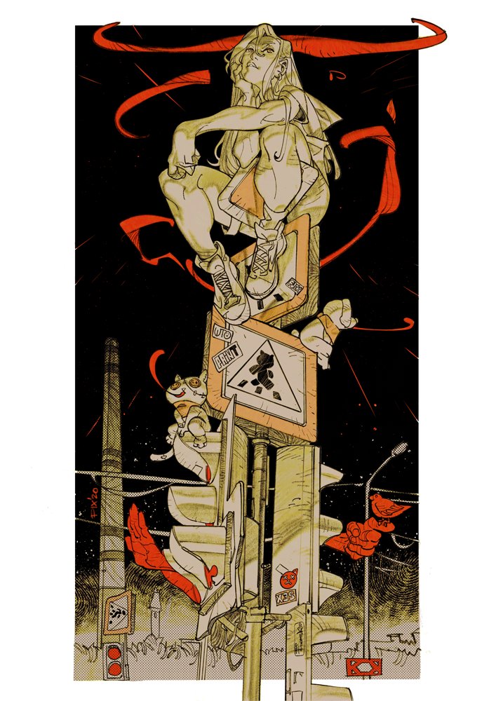 pixmilk's tweet image. The tenth in my Autumn series.
Road sign 🚷

#drawtober2020 #drawtober