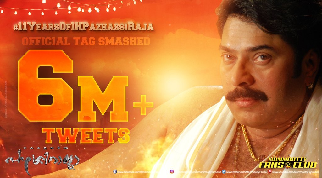 mfwaicalicut's tweet photo. Completed 6 Million Tweets 🔥

#11YearsOfIHPazhassiRaja 

@mammukka

#PazhassiRaja https://t.co/Abzp08YkkS