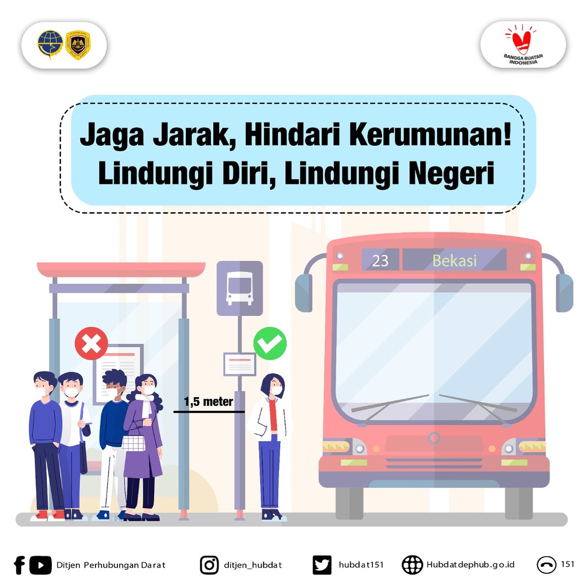 Seperti yang disarankan pemerintah, yuk #MitraDarat kita tetap jaga jarak &amp; hindari kerumunan! Hal ini adalah untuk melindungi diri agar terhindar dari virus Covid-19. Bila melindungi diri artinya kita juga melindungi rakyat lainnya &amp; negeri ini. 
#PenghubungIndonesia #KawulaModa
