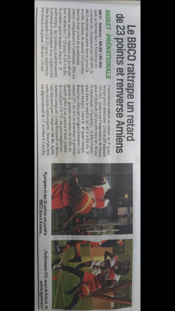 Pour ceux qui n'étaient pas là, voici un résumé du choc Beauvais - Amiens