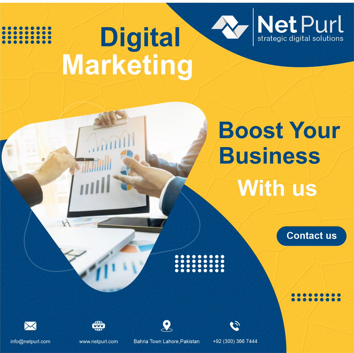 NetPurl's tweet image. Consistent improvements to enhance your small business are critical for its success and sustainability.
📲Call/Whatsapp: +92 (300) 366-7444
netpurl.pk
.
#netpurl #business #enterpenuer #it #digitalmarketing #boost #sucess #enhance #pakistan #lahore #FridayMotivation