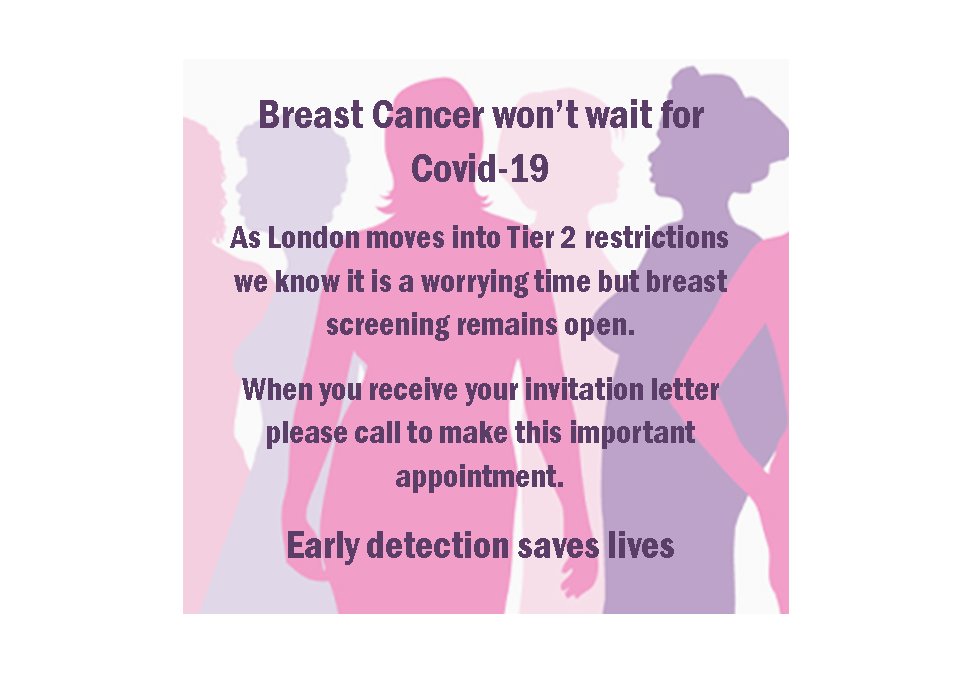 South West London Breast Screening remains open with infection control measures in place. #BreastScreening #NHShereforyou #SWLBSS