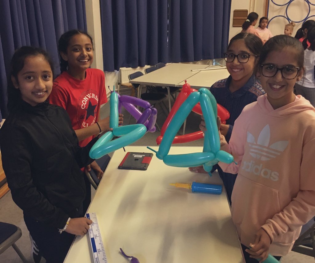 Mr_Cooper123's tweet image. Year 6 have had a fantastic morning building their tetrahedrons, albeit a day later than the @GDST #mathsconference 🎈This afternoon we’ll try and piece them together to make one huge one as part of our project on Sierpinski’s triangle. Watch this space! #beextraordinary