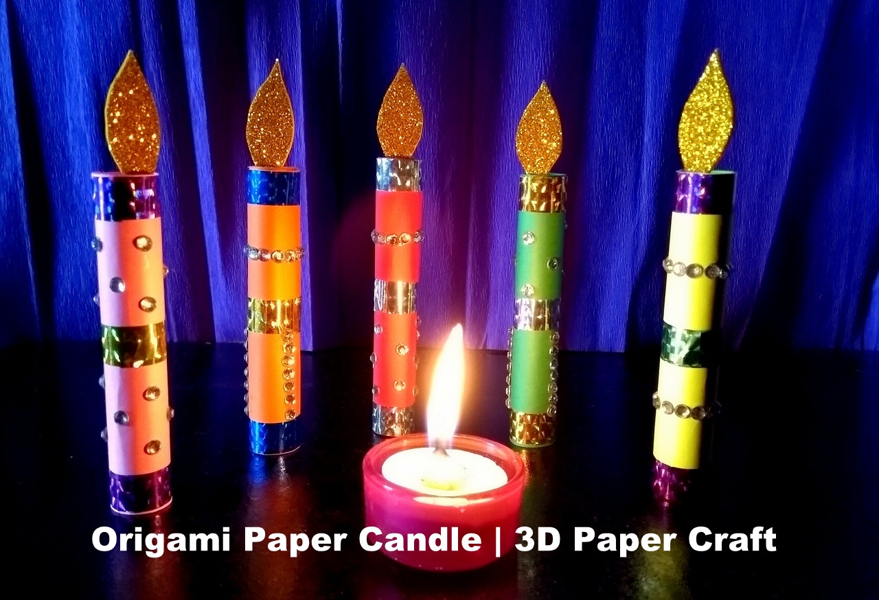 Shailaja Shitole on X: 3D PAPER CANDLE MAKING, 3D ORIGAMI PAPER CANDLE  TUTORIAL