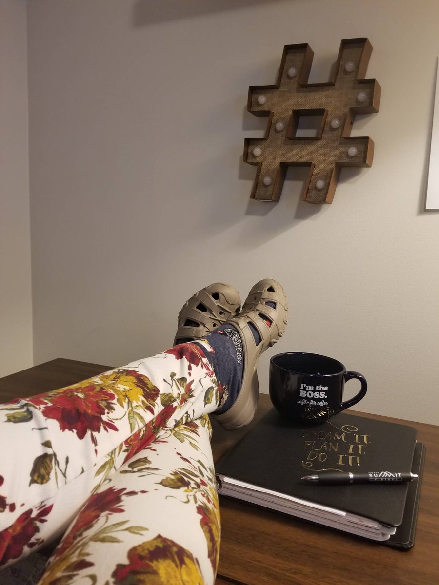 BloomAndHustle's tweet photo. I'm celebrating Boss's Day with my feet up and an extra large cup of coffee today. As soon as I'm done this cup of coffee I'll put my feet down and get back to business.

#bossday #imtheboss #smu #coffeefirst #socialmediamanager #contentcreator #celebrateyourboss #bealeader https://t.co/msfFBLc2zi