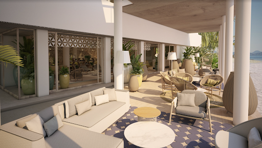 Utilizando tonos terrosos y toques de azul, conseguimos que la playa se adentre en la decoración de la terraza.  

Exclusive Travel Club, Hotel Catalonia Costa Mujeres, Cancún, México. 2019. 
Diseño e interiorismo

#Futur2 #Futur2Estudio #Luxury #Resort
