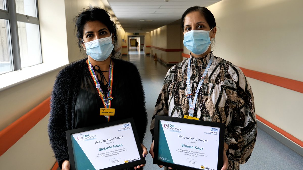 Medway_NHS_FT's tweet photo. 🤩 They've done it again! 

'Skype Angels' Sharon and Mel claim the 'Hospital Hero Award' - their second prize of #OurMedway Awards Week 2020.

This special award was nominated by the public with the winners chosen by our partners @MedwayMessenger. 

👉 https://t.co/DWdL9BR14Z https://t.co/jdynpjjnp7